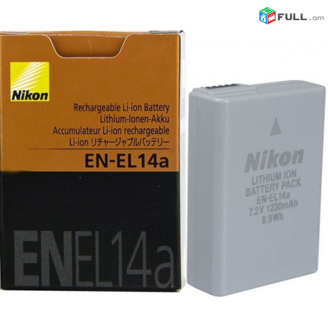 Original EN-EL14A EL14 14A 1230mAh Camera Battery1 Charger.