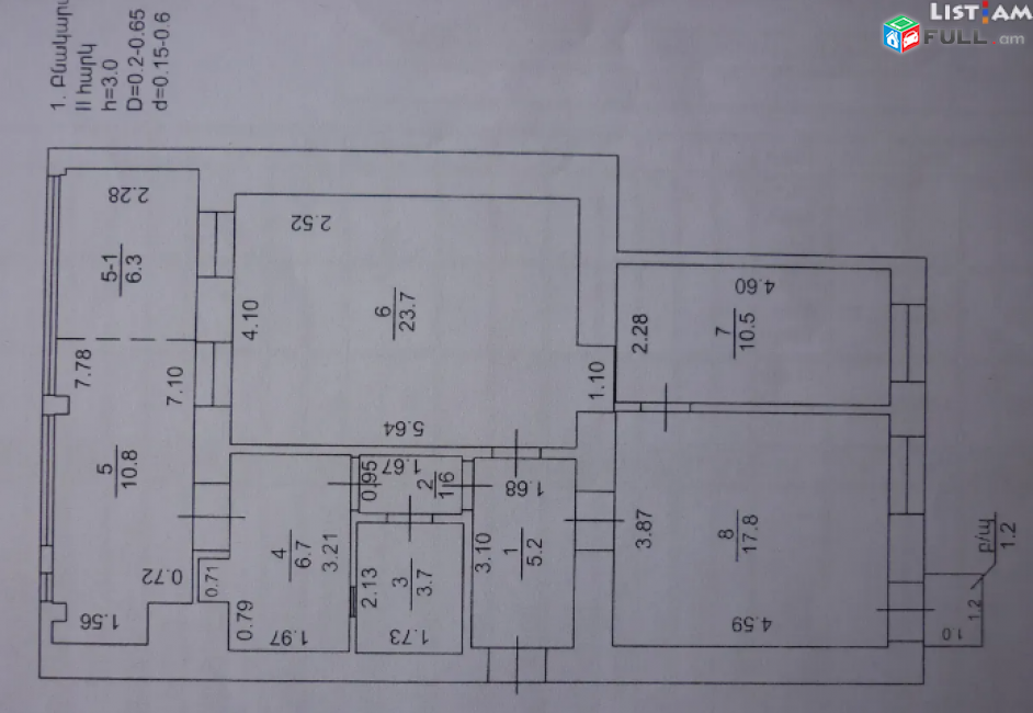 3սենյակ 4/2հարկ 90քմ. Մաշտոցի պողոտա  Ստալինյան նախագիծ Ամիրյան խաչմերուկ