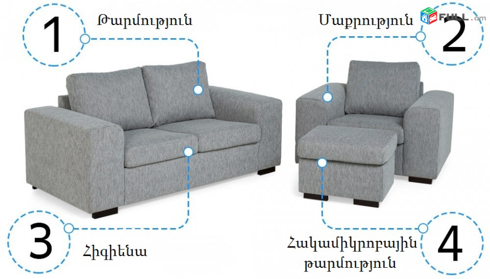 Փափուկ կահույքի քիմ մաքրման աշխատանքներ