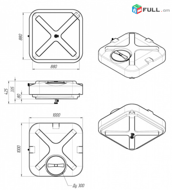 ջրի բակ ցնցուղով 200 լիտր, լոգարան, jri bak, jri baker, ջրի բակ, սանտեխնիկա ցնցուղ, բաք