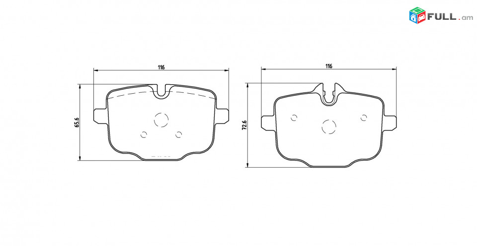 BMW արգելակման կոճղակ հետևի, Колодки тормозные задние. 0524