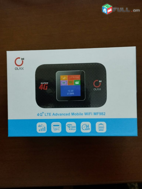 4G LTE WiFi Router OLAX MF982 MiFi LCD էկրանով գրպանի շարժական SIM քարտի տեղով նոր