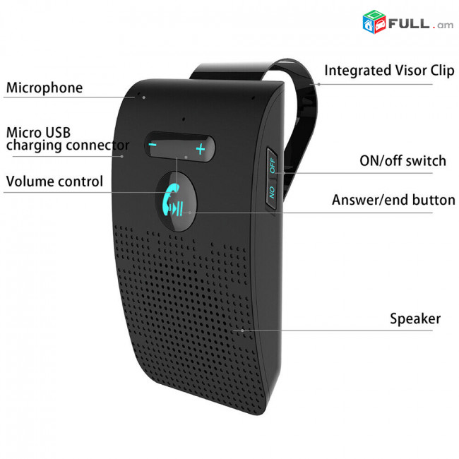 Անլար Bluetooth-ի հետ համատեղելի Hands Free Car Kit Բարձրախոս