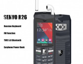 Оригинальный SERVO R26 2,4 "Мобильный телефон с TWS 5.0 Bluetooth для беспроводных наушников 3000mAh Power Bank GSM GPRS 2 SIM-карта мобильного телефона