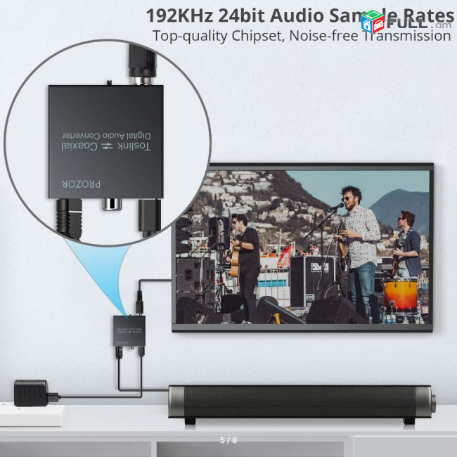 Prozor DAC Audio Digital Converter Optical Toslink & SPDF Coaxial to Analog Audio - конвертер с цифрового