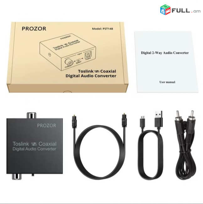 Prozor DAC Audio Digital Converter Optical Toslink & SPDF Coaxial to Analog Audio - конвертер с цифрового
