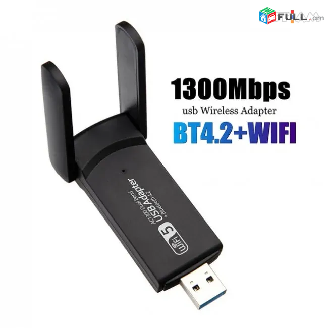 ADAPTER USB3.0 - 1300Mbps + Bluetooth 4.2 Receptor WIFI USB Network Dongle Dual Band 5GHz Long Range Wireless