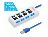 USB 3.0 HUB 4x PORT LED + USB Cable ХАБ switch svich սվիչ հաբ концентратор