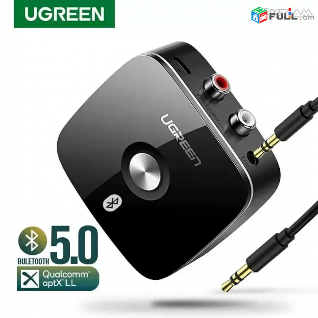 Ugreen Bluetooth 5.0 to RCA AUX, ресивер с поддержкой aptX LL беспроводной музыкальный адаптер