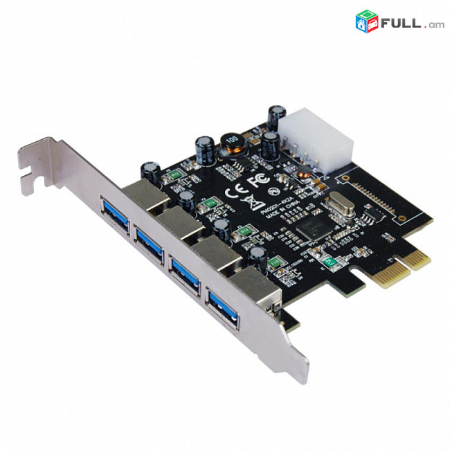 PCI-е контролер портов USB 3.0 (4 порта) PCI-E to USB 3.0 Adaptor ադապտեր perexodnik Переходник 