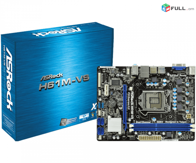 Материнская плата ASRock H61M-VS Matherboard Մայրպլատա HK