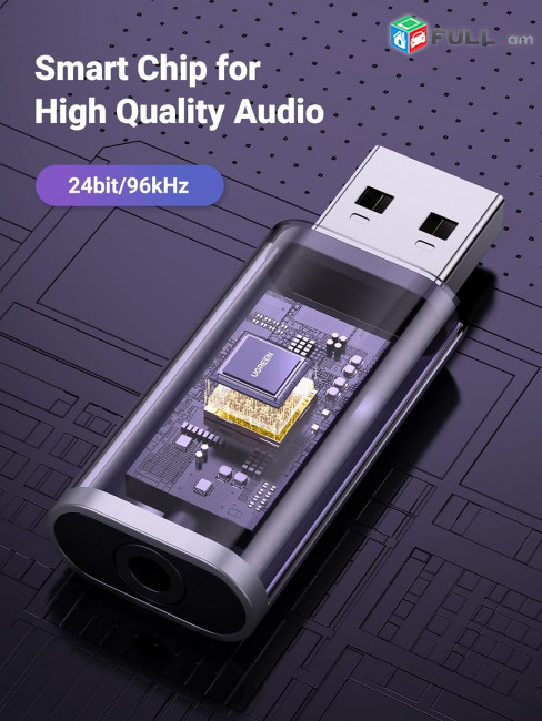 SOUND CARD - UGREEN USB to Audio Jack USB External Sound Card 3.5mm Audio Adapter SOUND CARD