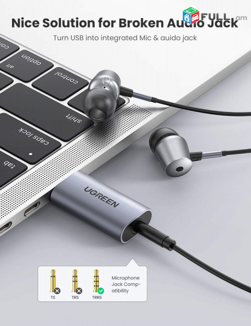 SOUND CARD - UGREEN USB to Audio Jack USB External Sound Card 3.5mm Audio Adapter SOUND CARD