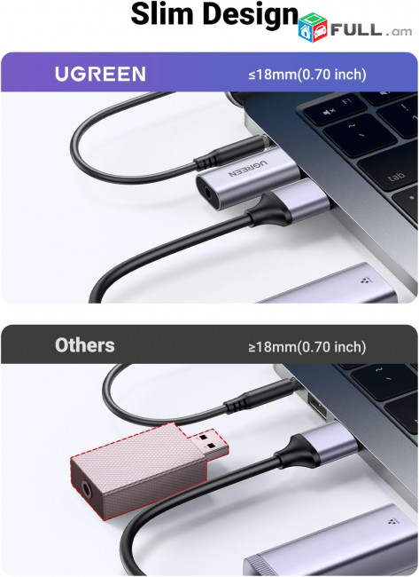 SOUND CARD - UGREEN USB to Audio Jack USB External Sound Card 3.5mm Audio Adapter SOUND CARD