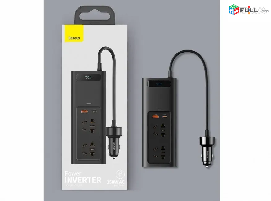 Baseus Car Power Inverter Ավտոմեքենայի ինվերտոր 150W DC 12V to 220V Автомобильный инвертор HK