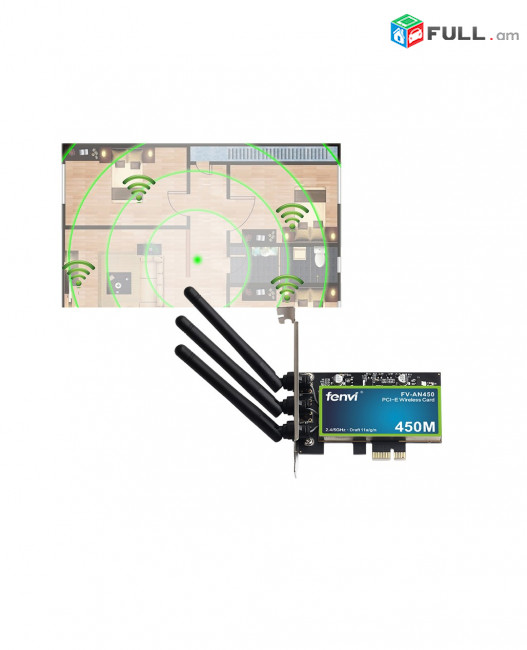 Dual Band 450Mbps PCI Express WiFi Adapter PCI-E Intel Network Card 80 քարտ адаптер Сетевая карта