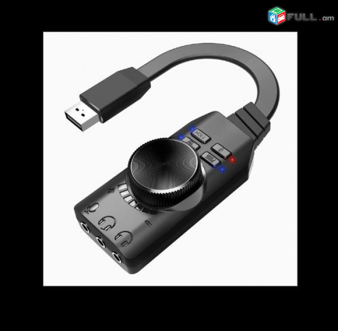 USB DSP Sound Card PLEXTONE GS3 External Audio Converter for PUBG, PC, Gaming Headset ադապտեր