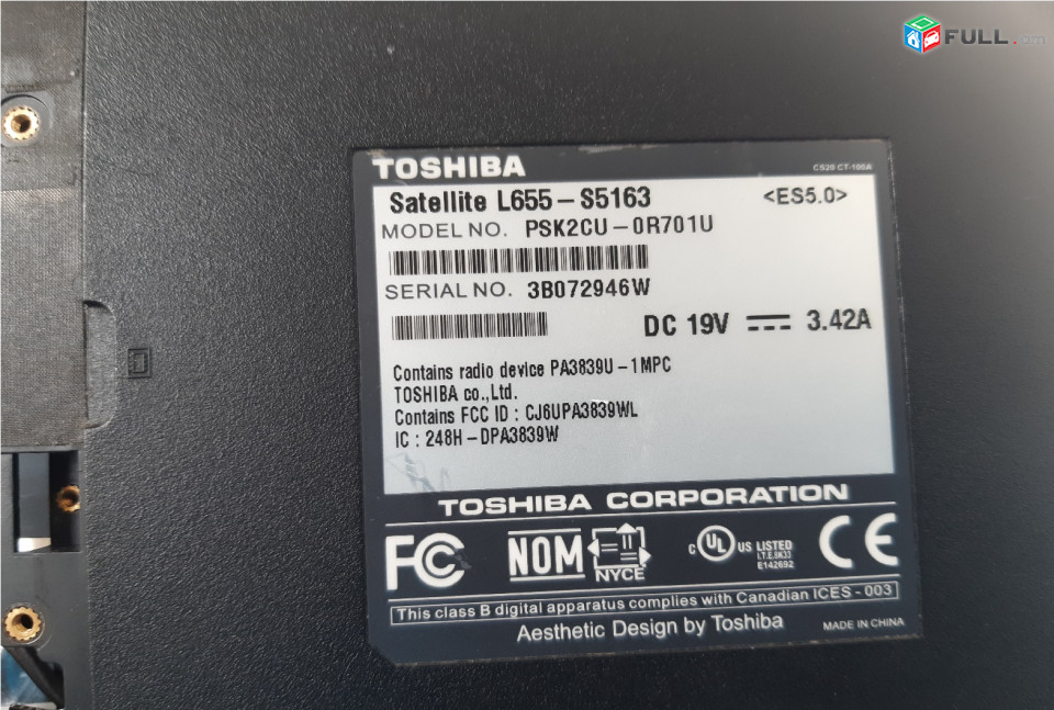 TOSHIBA SATLLITE L655-S5163 պահեստամասեր ամեն ինչ разборка на запчасти