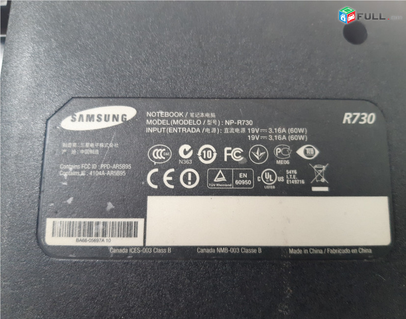 SAMSUNG NP-R730 պահեստամասեր ամեն ինչ разборка на запчасти