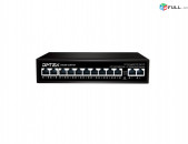 Коммутатор/Switch DPTEK DK100-10FP2F 120W 10*10/100Base-T PoE 802.3af/at + 2*10/100Base-T, дальность до 250м, 120ВтC