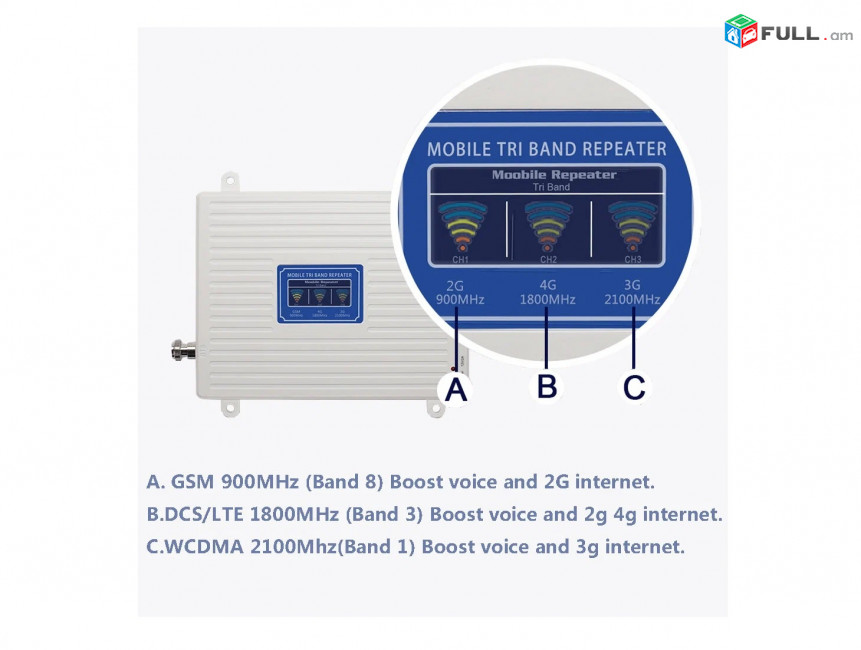 4G GSM 2100MHz Phone Signal Repeater Усилитель сотового сигнала ретранслятор сигнала ուժեղացուցիչ 2G 3G