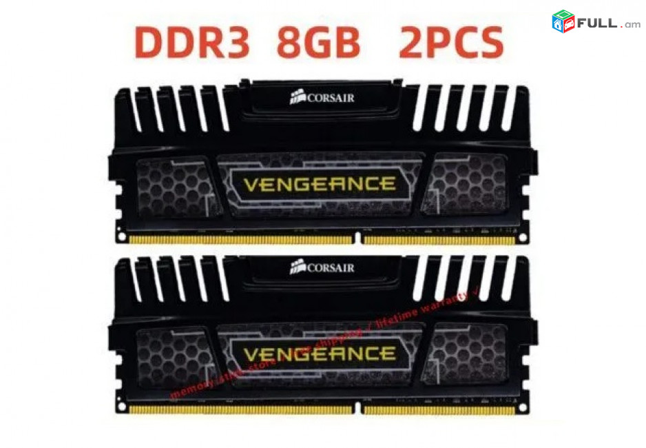 Vengeance DDR3 16Gb (2x8Gb) 1600 MHz օպերատիվ հիշողություն ՆՈՐ + երաշխիք Оперативная память озу RAM