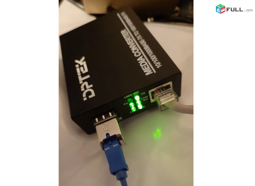 Mediaconverter DPTEK 10/100/1000 с SFP - PORT Оптический Медиаконвертер media converter գիգաբիթ կոնվերտր