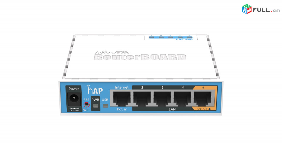 Mikrotik hAP RB951-2n 2.4GHz AP, Five Ethernet ports, PoE-out on port 5, USB for 3G/4G support Маршрутизатор
