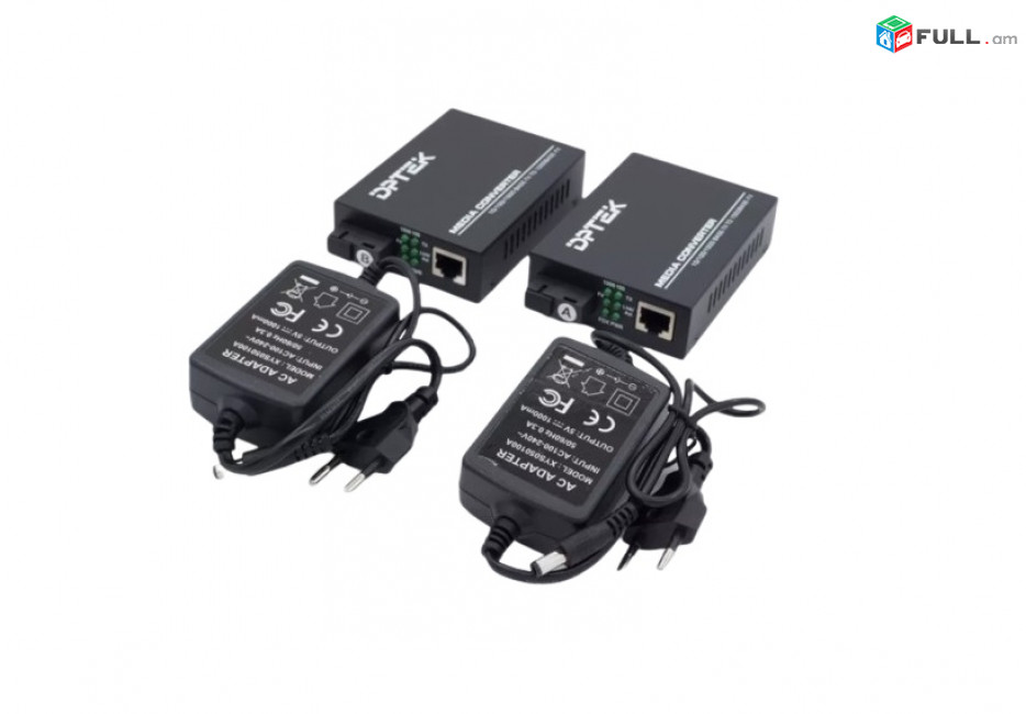 Медиаконвертер 2шт.А и В 10/100/1000Mb Ethernet Media Converter Կոնվերտր, Fiber Transceiver գիգաբիթ կոնվերտր
