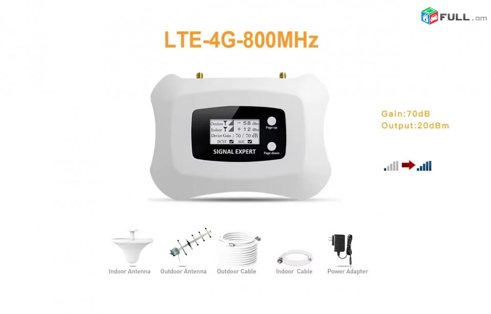 GSM Усилитель мобильного сигнала 4G LTE 800 mhz Phone Signal Repeater ուժեղացուցիչ