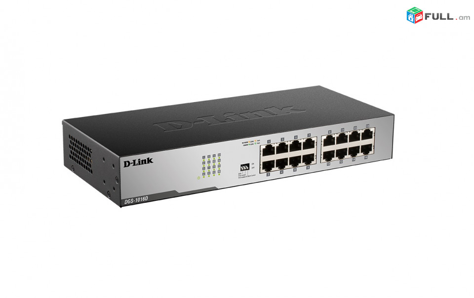 16-Port Gigabit Switch DGS-1016D 10/100/1000 Mbps свитч 16 портов Մետաղական dlink