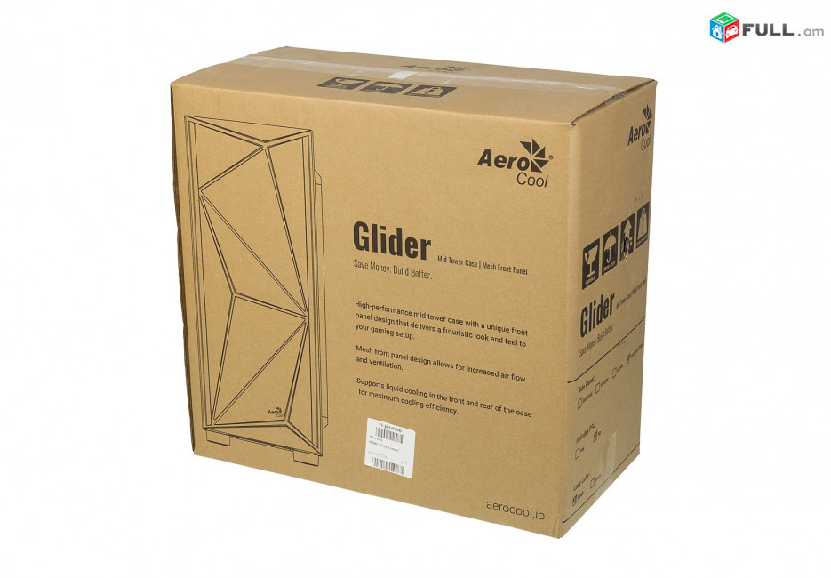 Aerocool Glider Cosmo-G-BK-v1 FRGB Tempered Glass Black Корпус для компьютера Համակարգչի իրան PC Computer case
