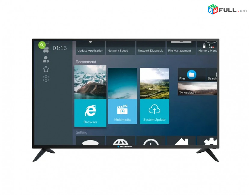 49" 4K SMART Blaupunkt 123sm UHD Ultra HD գրեթե չօգտագործված LED հեռուստացույց DVB-T2 սմարթ