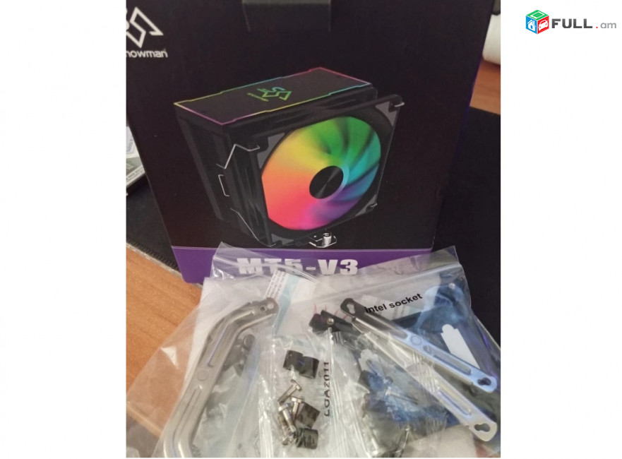 MT5V3 Black RGB CPU Cooler Кулер процессора Вентилятор հովհար 4 pin PWM 200w 65CFM