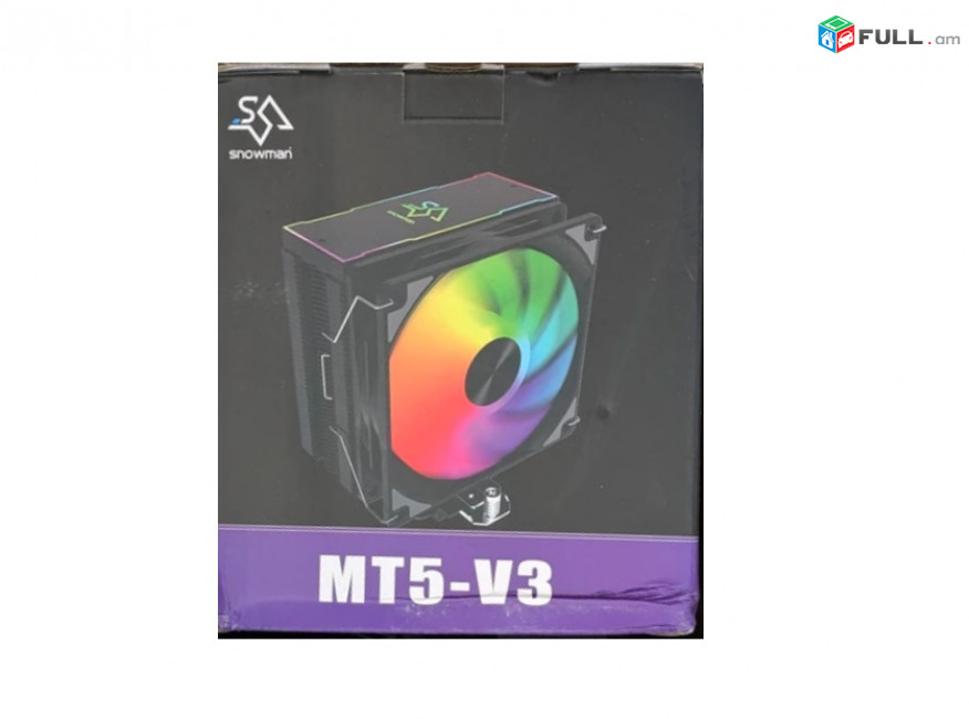 MT5V3 Black RGB CPU Cooler Кулер процессора Вентилятор հովհար 4 pin PWM 200w 65CFM
