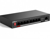 DAHUA DH-SF1009P 9 port коммутатор с РоЕ, 8xRJ45 100Mb PoE, 1xRJ45 100Mb uplink, суммарно 96w 1.8 Гбит/с