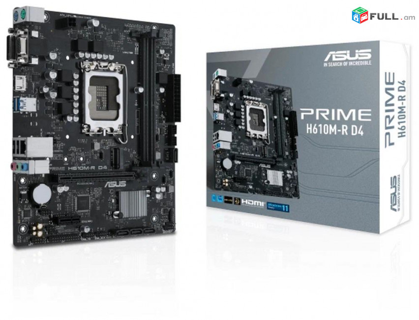 ASUS PRIME H610M-R D4-SI LGA 1700 Intel H610 Gigabit Ethernet MB Материнская плата mainboard Մայրպլատա mboard
