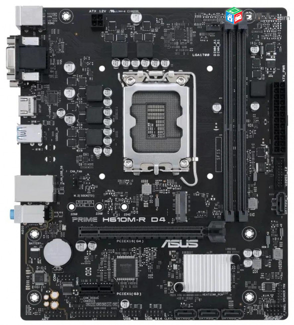 ASUS PRIME H610M-R D4-SI LGA 1700 Intel H610 Gigabit Ethernet MB Материнская плата mainboard Մայրպլատա mboard