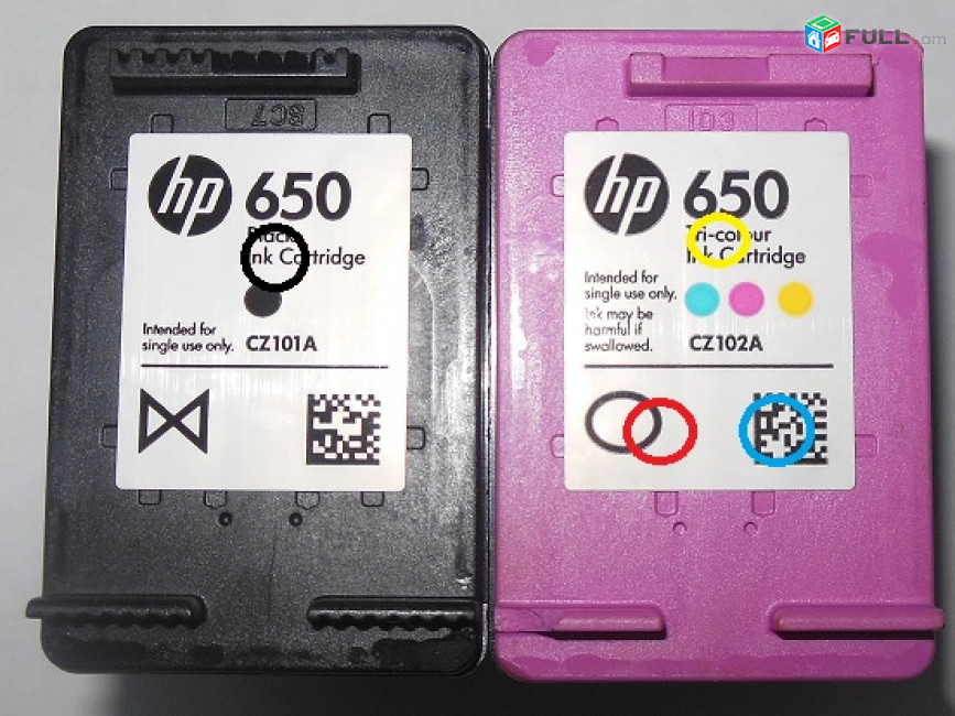 HP 650XL 2x Cartridges Color & Black Картридж для принтера HP 1015 / HP 650 XL HP650; HP 650 XL; HP 650XL