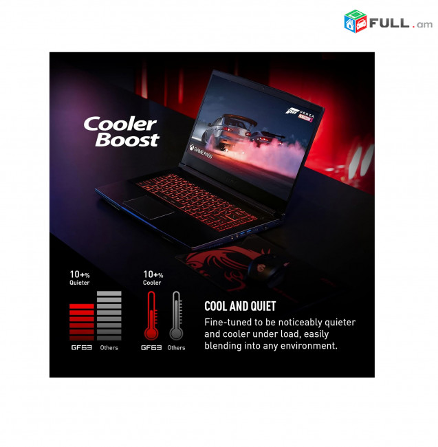 MSI Thin GF63 15.6" 144Hz Gaming Laptop 12th Gen Intel Core i7 RTX 4050 16GB DDR4 512GB NVMe նոթբուք ноутбук