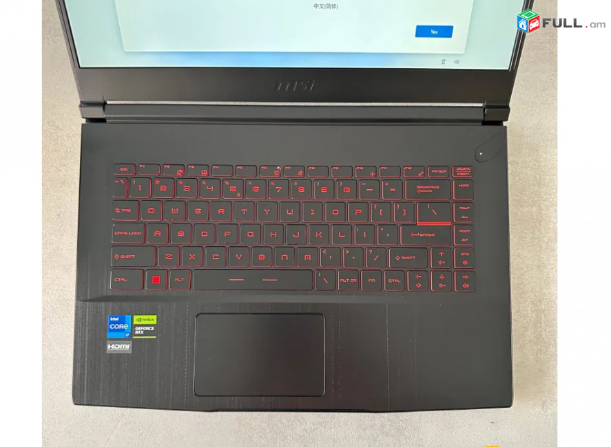 MSI Thin GF63 15.6" 144Hz Gaming Laptop 12th Gen Intel Core i7 RTX 4050 16GB DDR4 512GB NVMe նոթբուք ноутбук