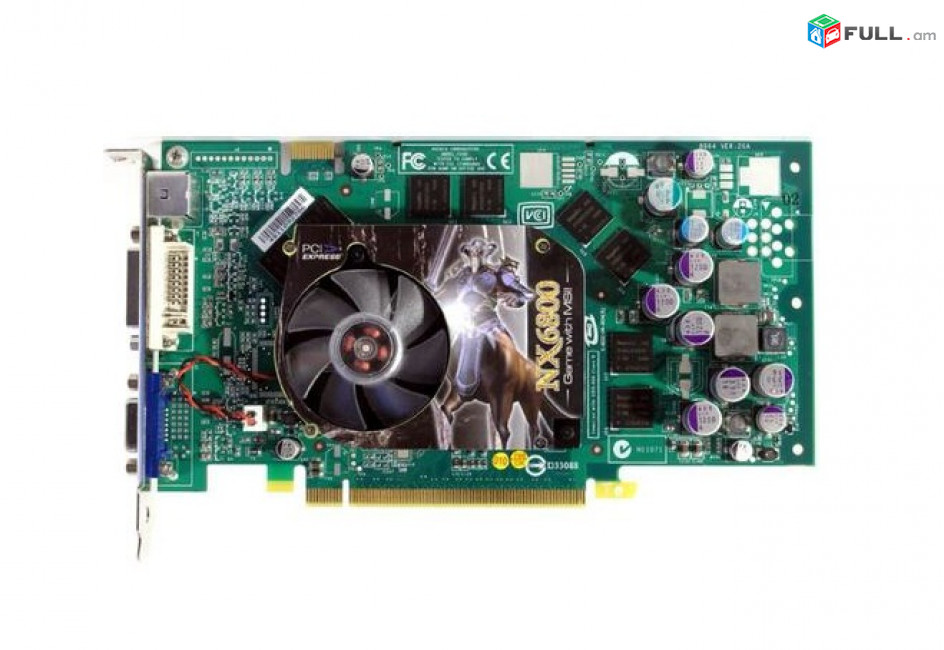MSI 256GB NX6800-TD256E DDR SDRAM D-Sub + DVI + TV Out + SLI Video Graphics Card տեսաքարտ видеокарта