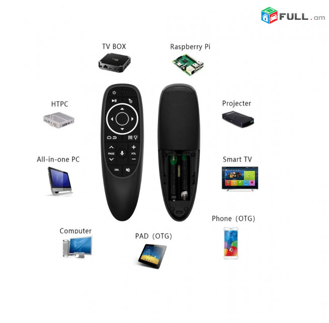 AIR Mouse G10s Pro Wifi 2.4G BT 5.0 Voice Supports Ունիվերսալ հեռակառավարման Վահանակ/մկնիկ