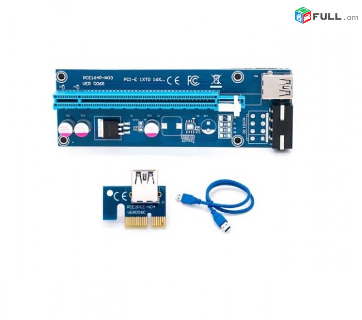 Райзер для майнинга PCE164P-NO3 PCI-E 1x to 16x extender riser cable for miner mining ресивер RECEIVER