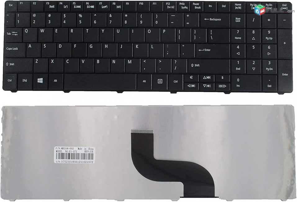 Ստեղնաշար ACER ASPIRE  E1-521 E1-531 E1-531G E1-571 E1-571G Travelmate P253-E P253-M 8571 8531 8751G 8572 5742Z 5744 5744Z Series Laptop