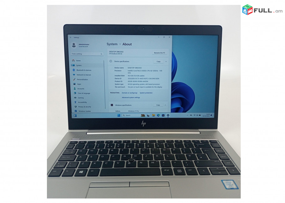 HP EliteBook 840 G6 i5-836U RAM 16GB SSD 256GB 14" FHD Notebook ноутбук Նոութբուք Laptop Intel i5 8gen