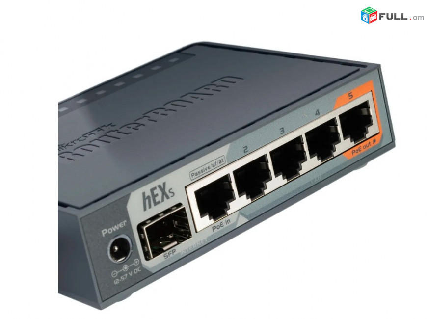 Сетевой коммутатор, MikroTik hEX S (RB760iGS) 4P + SFP Ports - 1, 10/100/1000Mbp, 12-57 V