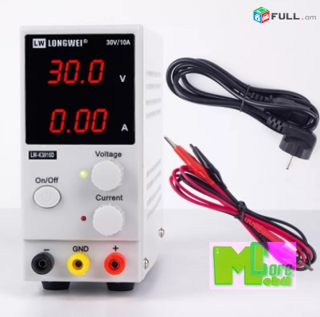 Лабораторный источник питания 30В 10А. DC Power Supply 30V 10A. Блок питания.Лабораторник.Սնուցման աղբյուր։