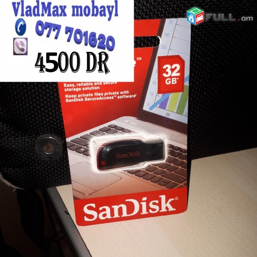 Fleshka ֆլեշկա sandisk 32 gb նոր ամենալավ վորակն
