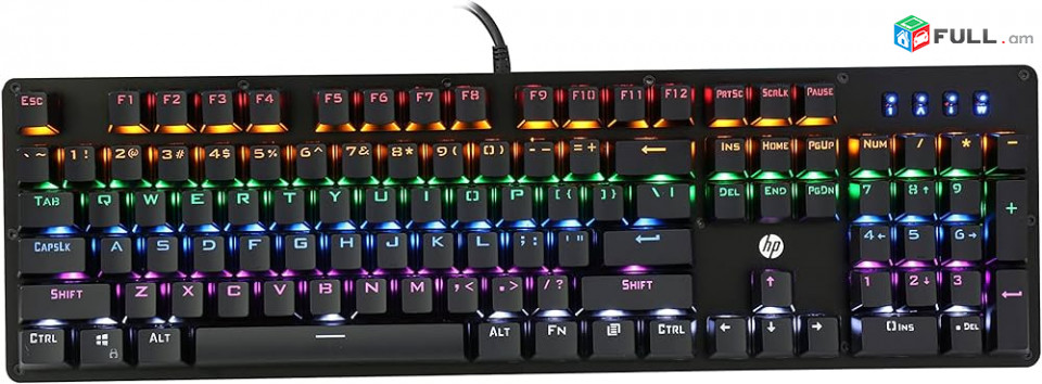 HP GK100 Wired Full Size RGM Backlit Mechanical Gaming Keyboard metal